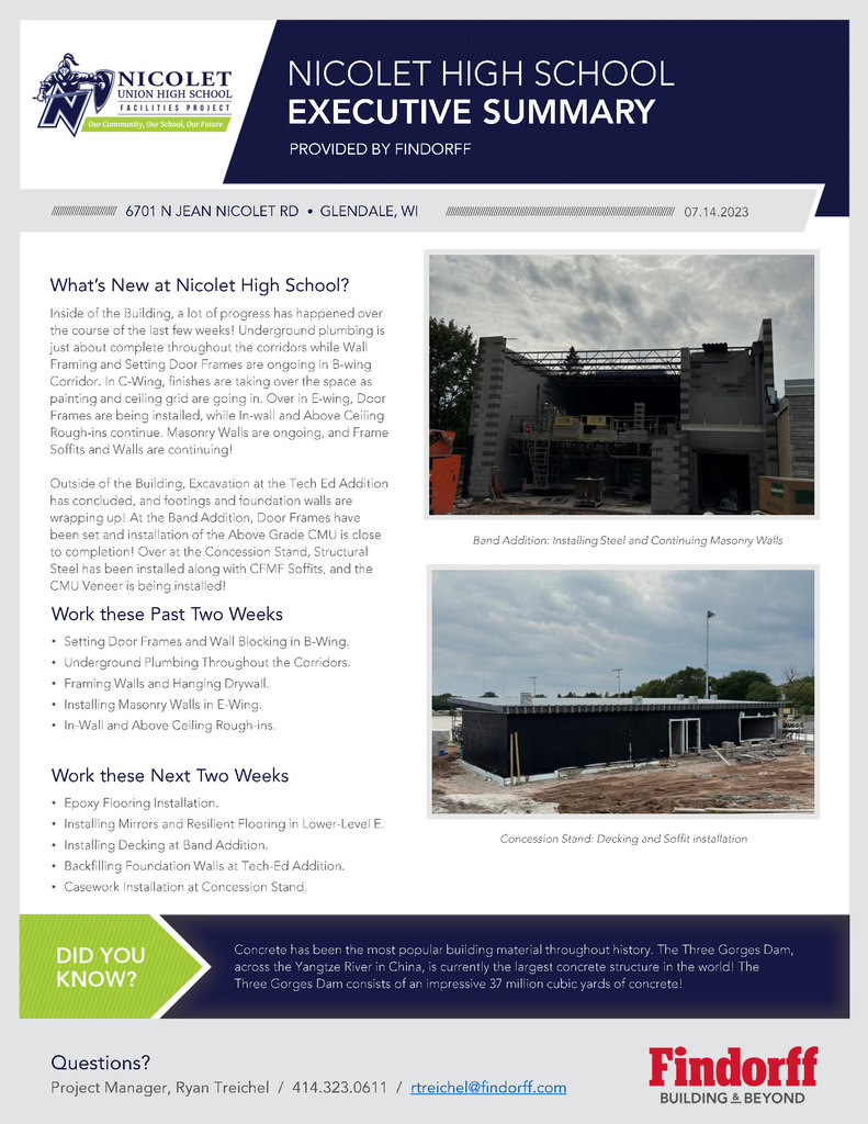 nicolet high school construction project - what's new at nicolet high school