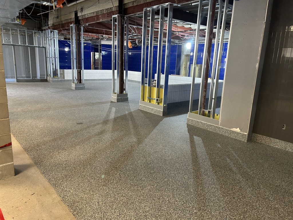 downstairs locker room